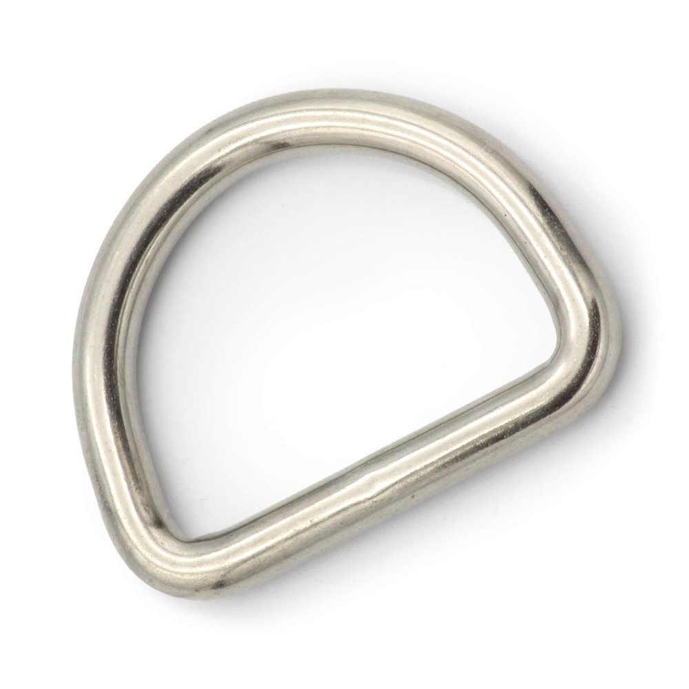DIOS24 3-Pack Welded, Polished D-Rings, 3 x 20 mm, V4A Stainless Steel