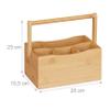Relaxdays Bamboo Cutlery Holder, 4 Compartments, Handle, Natural, 1 Pc. view 4