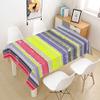 Morbuy Yellow and Purple Striped Washable Rectangular Tablecloth, 140 x 240 cm view 1