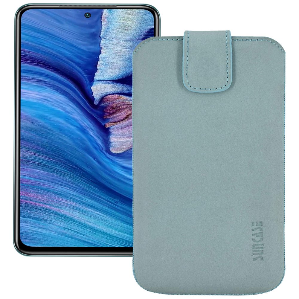 Suncase Genuine Leather Pouch Slim Edition for Xiaomi Redmi Note 10, Antique Turquoise