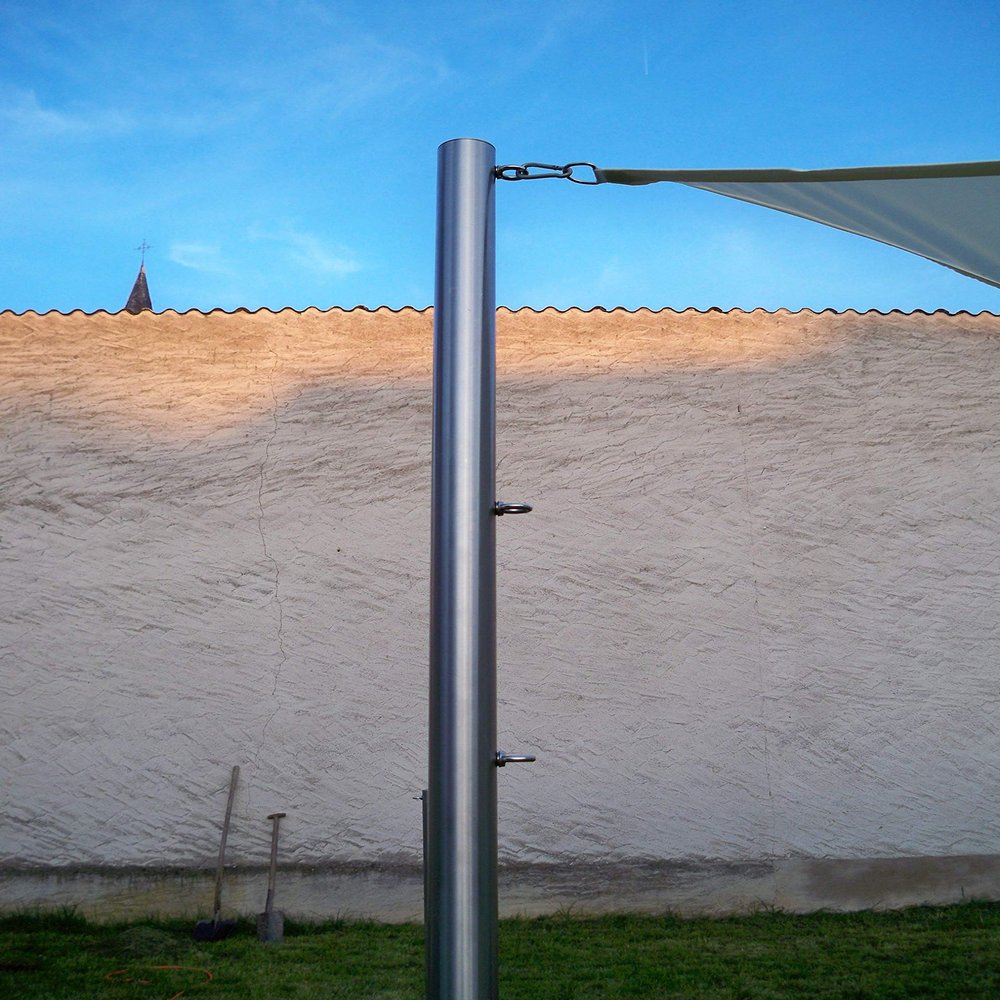 SchneckMetall Stainless Steel Sun Sail Mast 60/2.5 m, 2–3 mm, 75 cm Sleeve