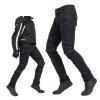 YXYECEIPENO Classic Motorcycle Jeans with Removable Protectors, Black B, Small (S = 28) view 1