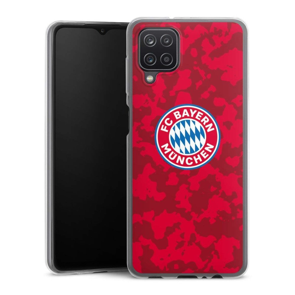 Slim Case for Samsung Galaxy A12, Transparent TPU, FC Bayern Munich Camouflage