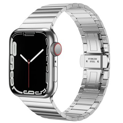Miimall Stainless Steel Band for Apple Watch, 49/45/44/42 mm, Silver
