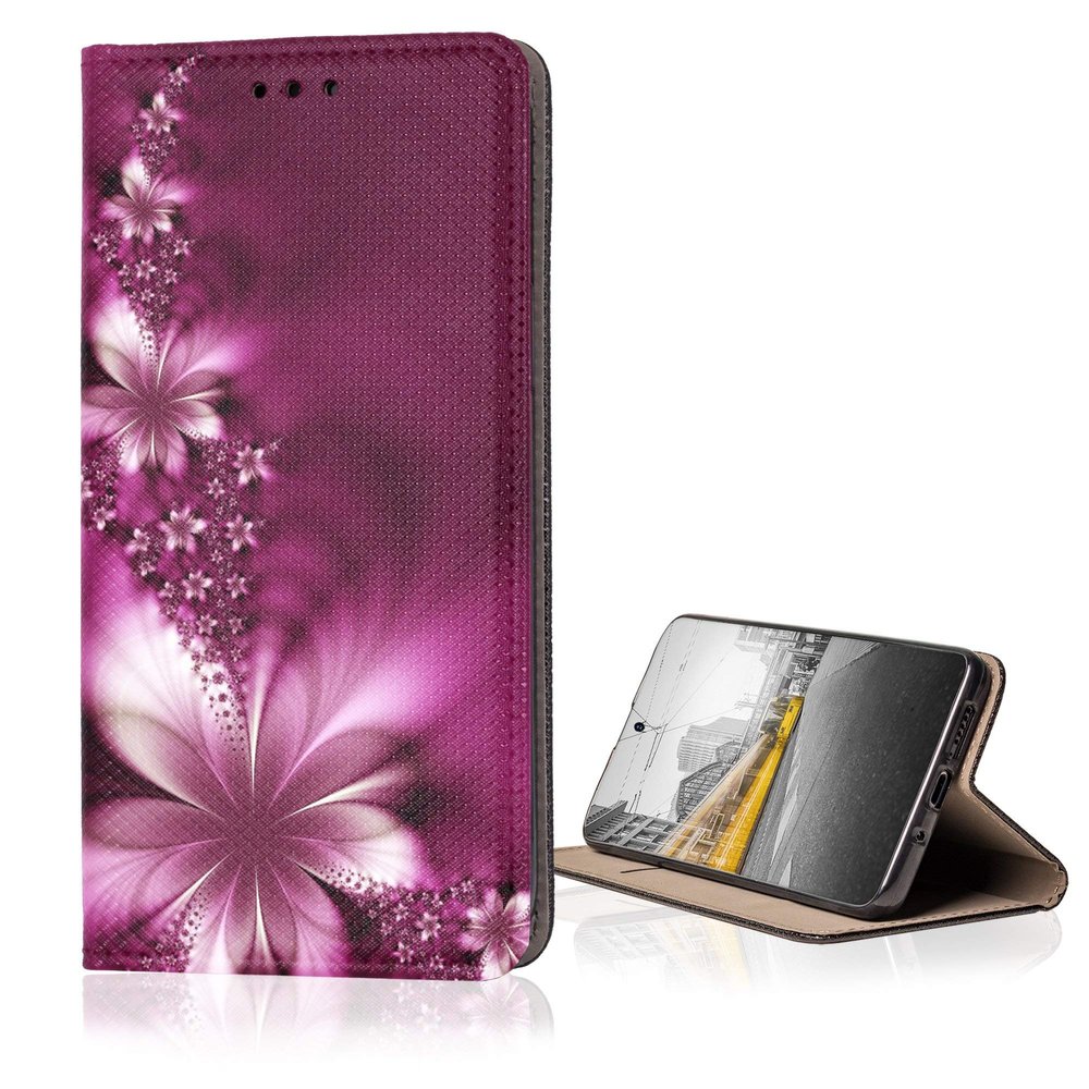 KX-Mobile Flip Case for Samsung Galaxy A21s, Magnetic, Design 593 Abstract Red Blossom