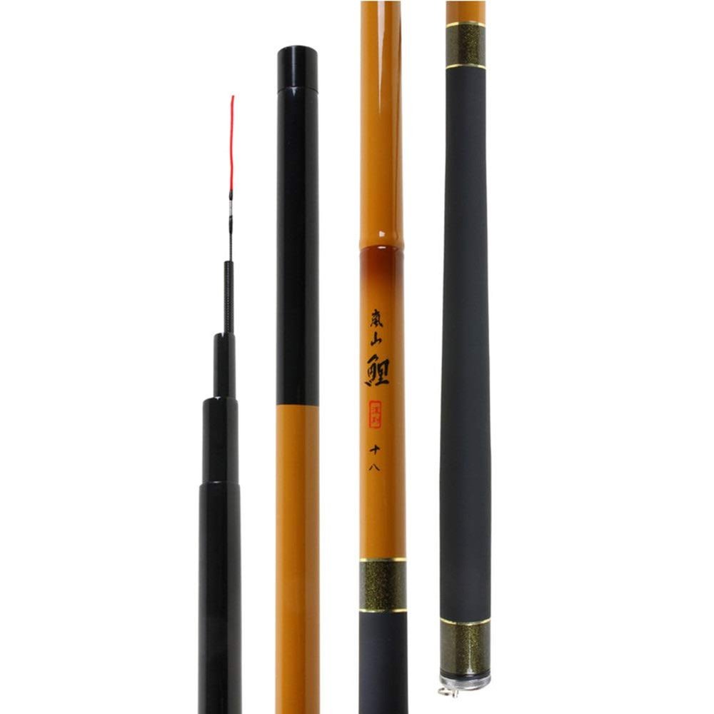 YADLCR Telescopic Carbon Fishing Rod, Imitation Bamboo, 5.4 m