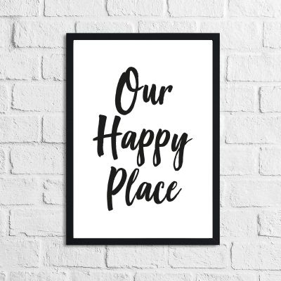 JasonCarlMorgan Winster Creations Our Happy Place Wall Decor, Quote, A3, Standard