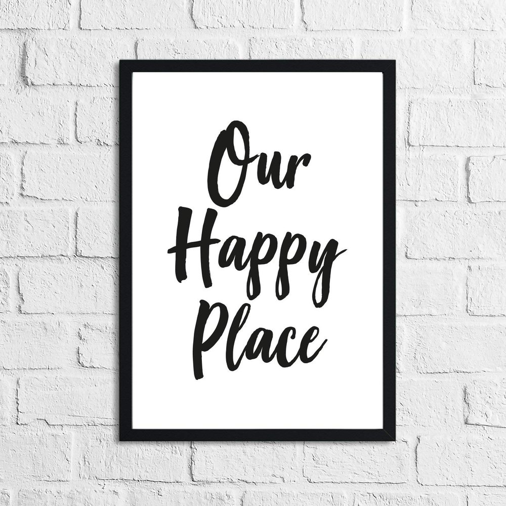 JasonCarlMorgan Winster Creations Our Happy Place Wall Decor, Quote, A3, Standard