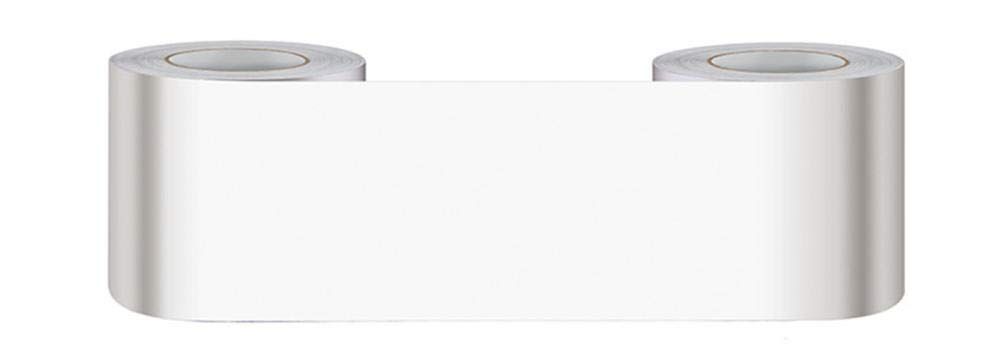 Self-Adhesive PVC Wallpaper Border, White Matte, Removable Waterproof Decorative Trim, 10 cm x 500 cm