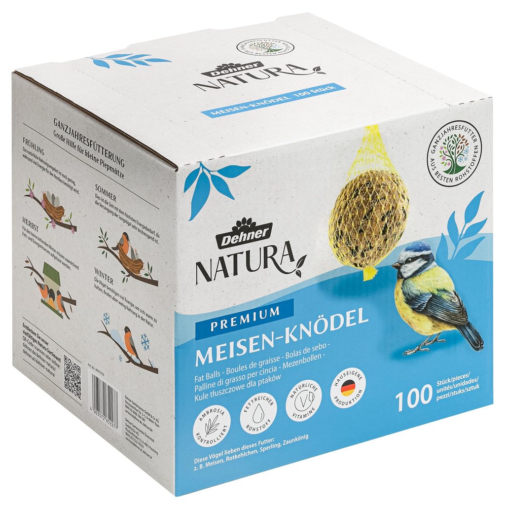 Dehner Natura Wild Bird Food, Biodegradable Net, 100 x 100 g (10 kg)