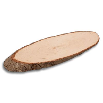 10x HOFMEISTER Unfinished Wooden Bark Board, Oval, 27.5 cm