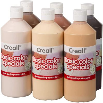 PAINT IT EASY School Tempera Paint, Gouache, Colours of the World Set, 6 x 500 ml