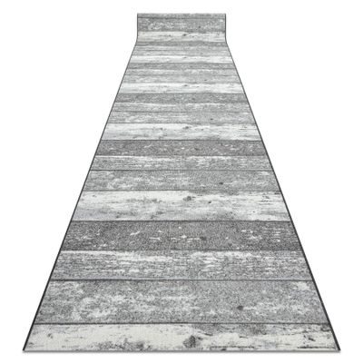 rugsx Wood Holz Tafel Anti-Slip Rug Runner, Gray, 100 x 320 cm