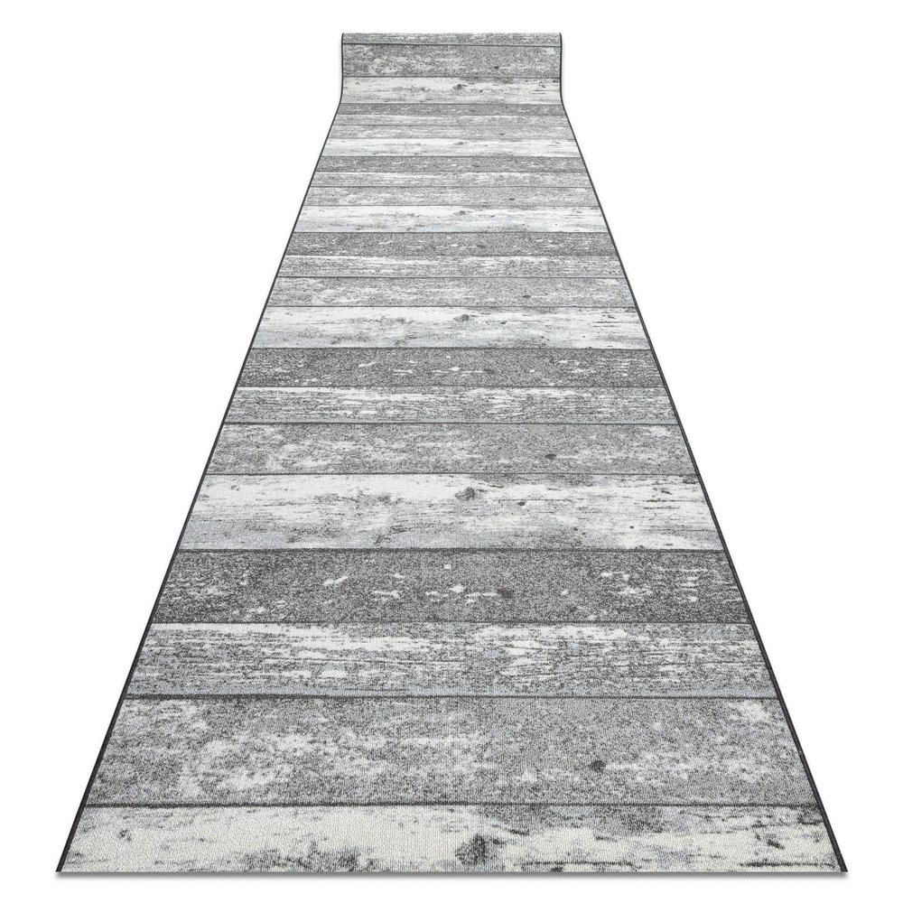 rugsx Wood Holz Tafel Anti-Slip Rug Runner, Gray, 100 x 320 cm