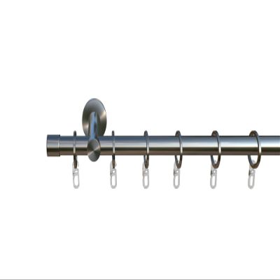tilldekor Andrax Curtain Rod, Stainless Steel Look, 12 mm, 290 cm, Complete Set