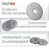 FASTON Stainless Steel A2 V2A Fender Washers 8.4 x 40 mm, 5-Pack view 2