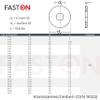 FASTON Stainless Steel A2 V2A Fender Washers 8.4 x 40 mm, 5-Pack view 4
