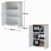 Stella Trading JASMIN Filing Cabinet, Light Pine/Artisan Oak Look, 2 Doors, 86 x 127 x 38 cm view 3
