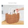 Woven Plastic Shopping Basket with Handles view 3