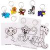 Baker Ross FE221 Jungle Animals Shrink Plastic Keyring Craft Kit, 8-Pack view 1