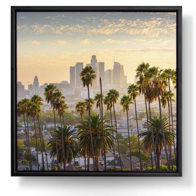 BilderKing Los Angeles Palm Tree Skyline Wall Art, 80 x 80 cm
