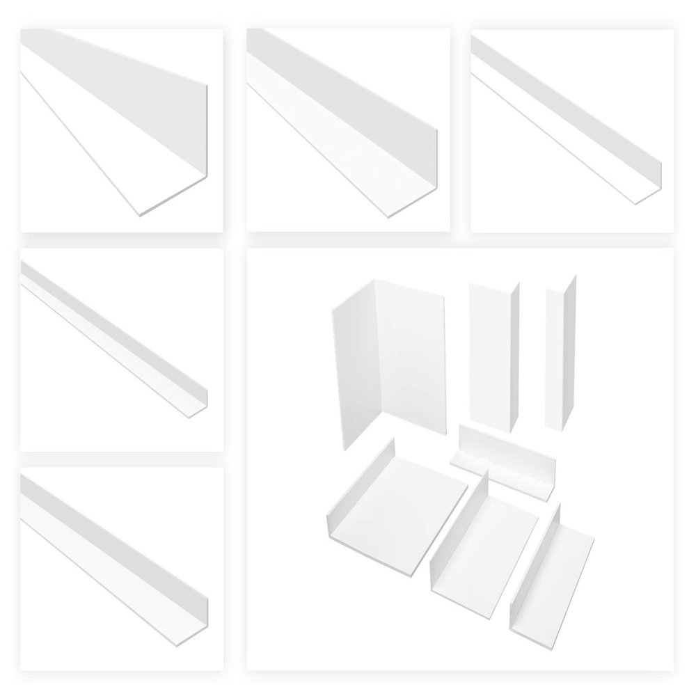 HEXIM Unequal-Leg PVC Angle Profile, White, 120 × 25 mm