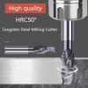 Pangocho Jinchao Tungsten Steel End Mill Router Bits, 1/2/3 mm, HRC50, 4 Flute, 5×6D×50L view 3