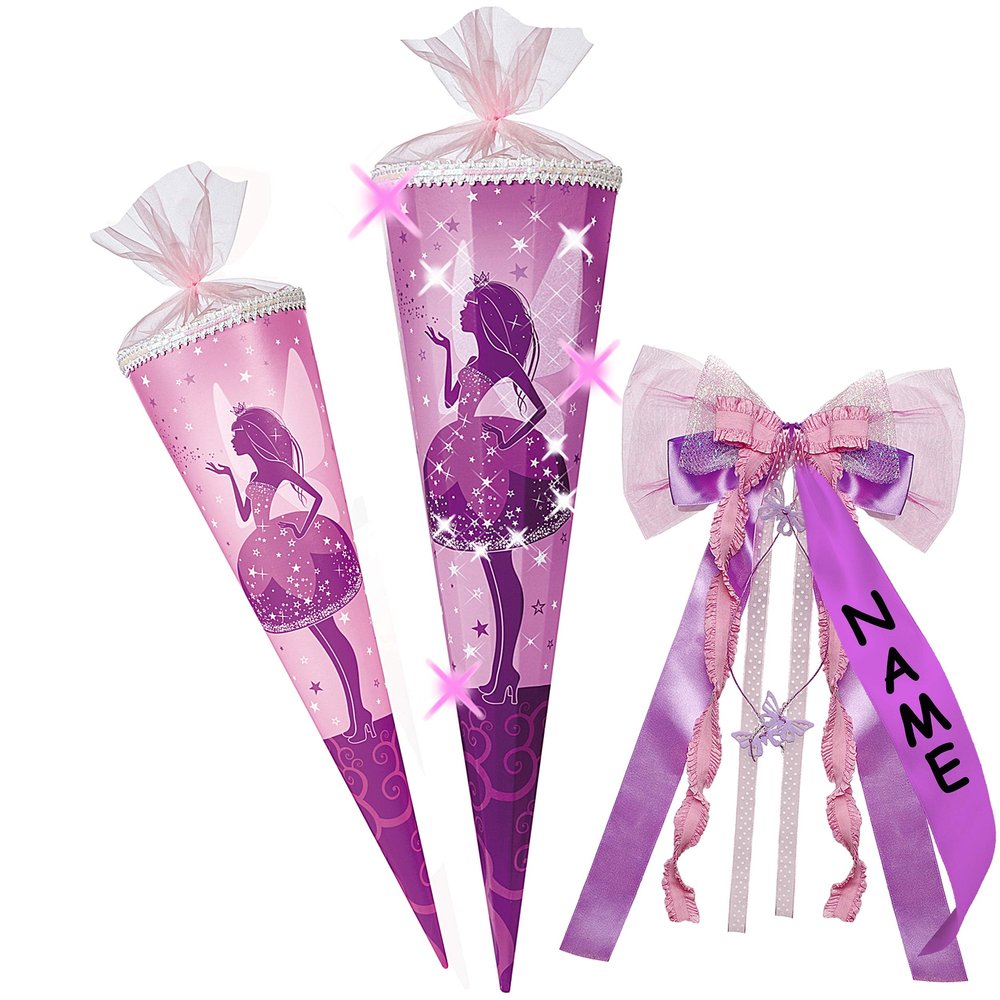 School Cone, 35–100 cm, Elf Queen Butterfly Fairy, 12-Sided