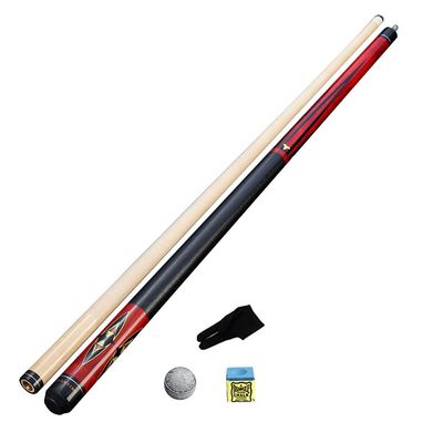 YRU 148 cm Pool Cue, 12.75 mm Tip, Handmade Maple, 1/2 Joint, 2-Piece American 9-Ball Cue with Case (Color: A-2)