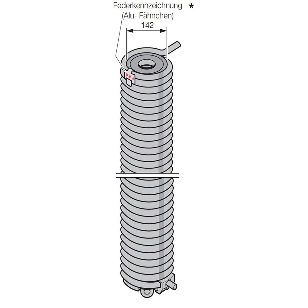 Hörmann Torsion Spring with Winding Cone, R82, 142 mm