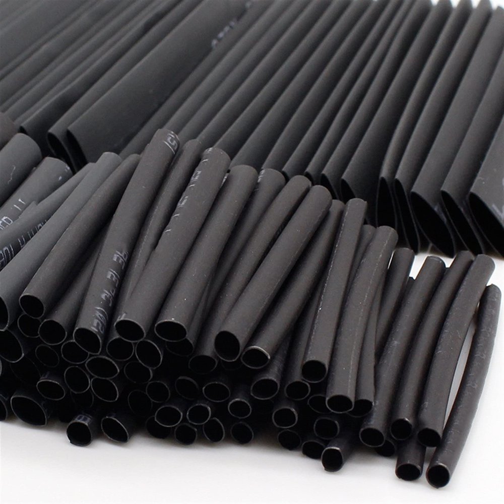 Pangyoo PYouo Heat Shrink Tubing, 127 Pieces, 7.28 m, 2:1, Black Polyolefin Tubes