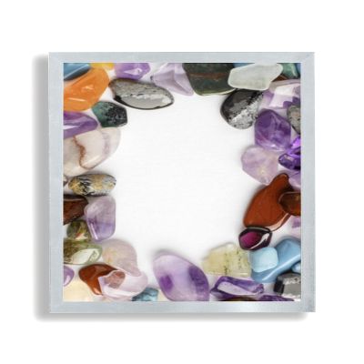 arte-tuo Opal N Picture Frame | 60 x 90 cm | Vintage Silver | Clear Synthetic Glass