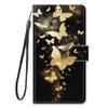 Miagon Flip PU Leather Wallet Case for Samsung Galaxy A12, Gold Butterfly view 1