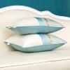 Alerfa Geometric Stripe Leather Patchwork Velvet Pillow Cover, 50 x 50 cm view 4