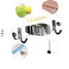 Wall-Mounted Broom Holder and Organizer, Stainless Steel, 1 Rack/2 Hooks (18.8 cm) view 2