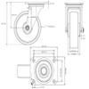 der ROLLENDE SHOP - Set of 4 Swivel Casters with Roller Bearings, 200 mm Diameter - R4F1 Series - "Blue Wheels" view 2