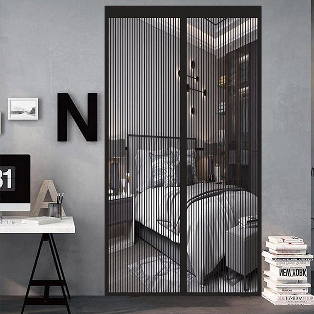 HGPFCB Magnetic Insect Screen Door, Automatic Closing, Black, 60 x 190 cm (23 x 74 in)