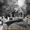 Runa Art Leopard Africa Photo Wallpaper 352 x 250 cm, Nonwoven, Black and White view 3