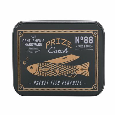 Gentlemen's Hardware Brass Pocket Fish Penknife, 8.99 x 1.78 x 6.48 cm, GEN088UK