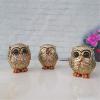 Juanxian W4398 Owl Figures, See No Evil, Hear No Evil, Speak No Evil view 3