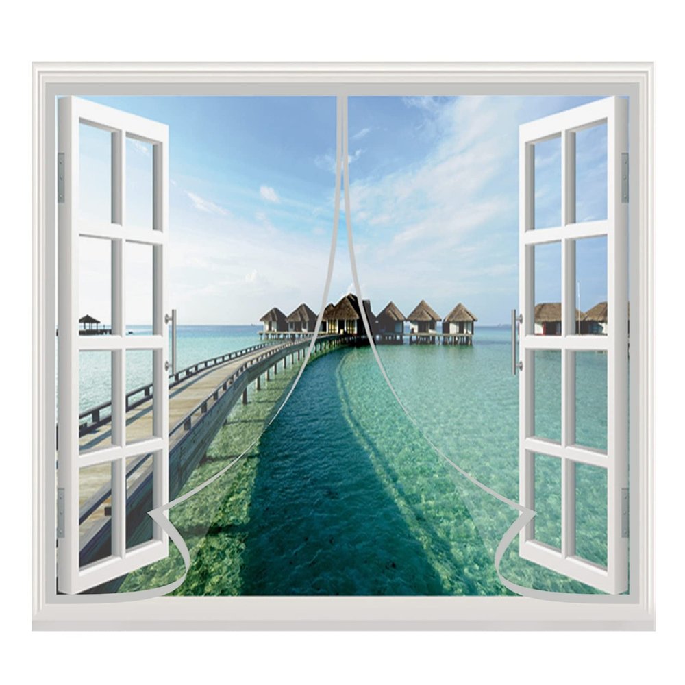 ERPENG 90 x 90 cm Mosquito Net Curtain, Insect Screen, Easy Adhesive Installation, No Drilling, Gray