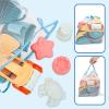 Sanlebi Sand Toy Set for Kids with Bucket, Molds and Mesh Bag view 3