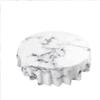 Chickw1 Round Waterproof Washable Marble-Pattern Tablecloth, White Marble, 100 cm view 1