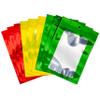 120 Resealable Odor-Proof Mylar Bags, Clear Front Window, 3 x 4 in, Red, Sunshine & Green view 1