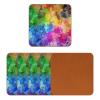 Rainbow Colors Swirl and Twirl PU Leather Drink Coasters, Set of 6 view 2