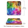 Rainbow Colors Swirl and Twirl PU Leather Drink Coasters, Set of 6 view 3