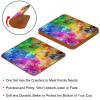 Rainbow Colors Swirl and Twirl PU Leather Drink Coasters, Set of 6 view 4