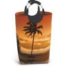 ZCHW Palm Tree Sunset Printed Laundry Basket, Waterproof Storage Container with Handles, Organizer Basket, Toy Storage Bin, 50L view 2