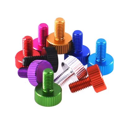 M5/M6 Flat-Head Knurled Hand Screw for Computers and Electronics, M6 x 10 mm, 5 pcs, Black
