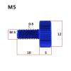 M5/M6 Flat-Head Knurled Hand Screw for Computers and Electronics, M6 x 10 mm, 5 pcs, Black view 3